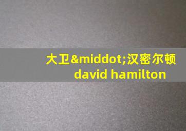 大卫·汉密尔顿 david hamilton